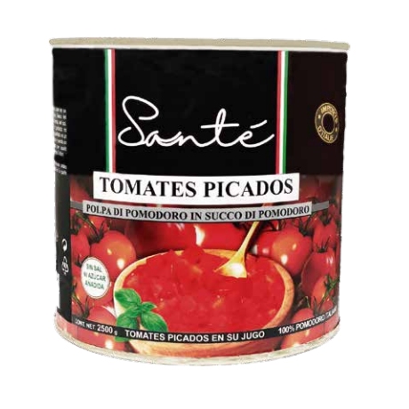 TOMATES PICADOS EN SU JUGO 2,5 kg. (Caja 6 unidades)